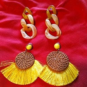 Fun, dangly, yellow earrings